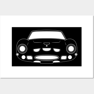 Ferrari 250 GTO White Outline Posters and Art